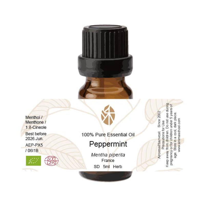 沐禾芳療 AromaHarvest 台灣唯一 Ecocert 完全有機認證 療效實證資料庫的精油品牌_歐薄荷精油 Peppermint